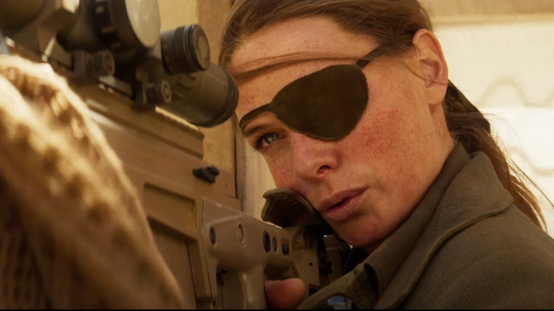 Ilsa Faust with an eyepatch