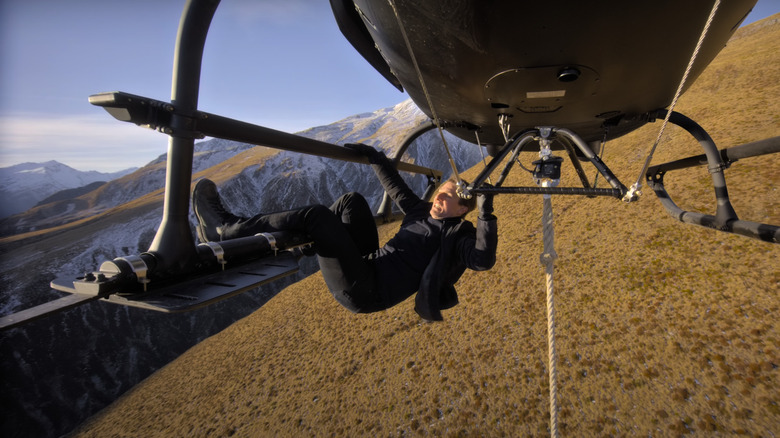 Ethan Hunt climbing helicopter