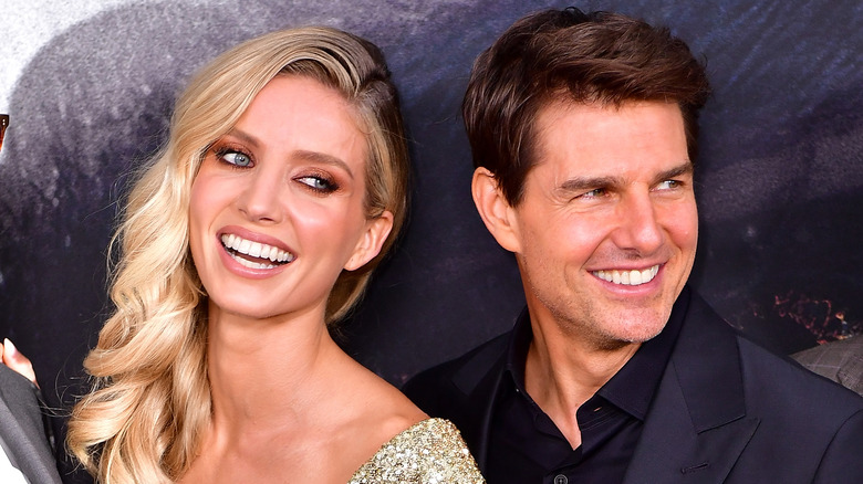 Annabelle Wallis and Tom Cruise laughing