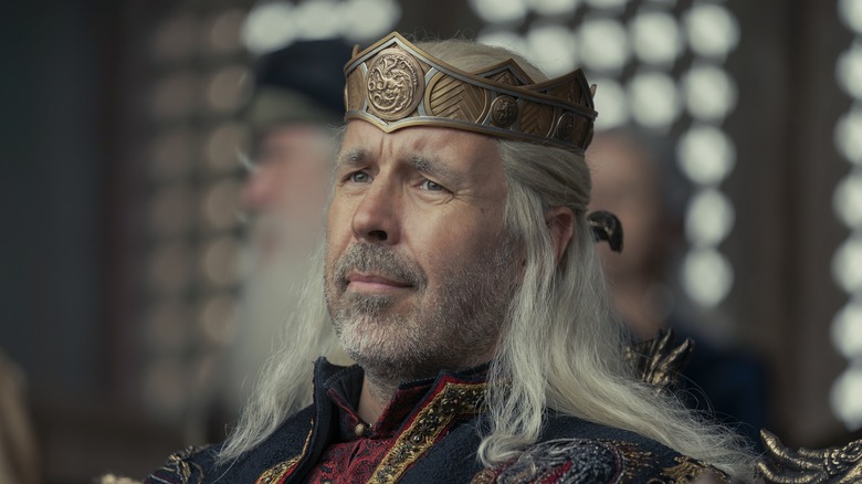 King Viserys watching jousting matches