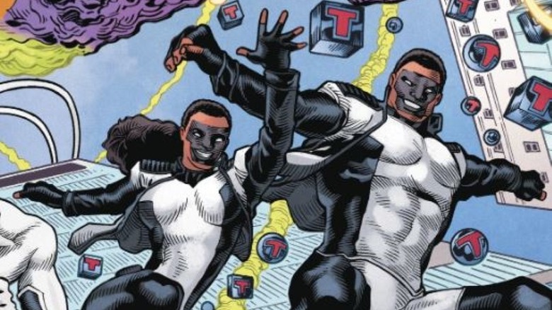 Mister and Miss Terrific jumping