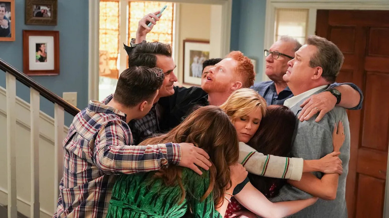 Modern Family cast hugging selfie