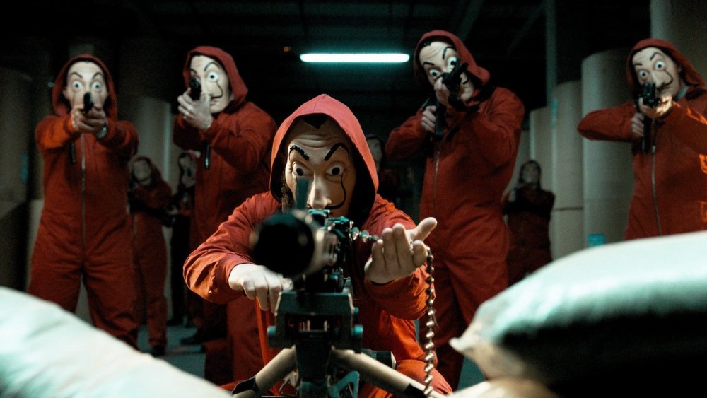 a scene from Netflix's Money Heist