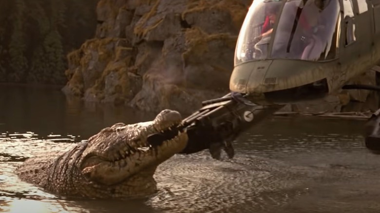 Lake Placid crocodile attacking helicopter