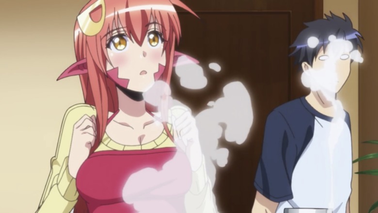 Miia spaces out while cooking for Kirmihito in Season 1 Episode 6 of Monster Musume