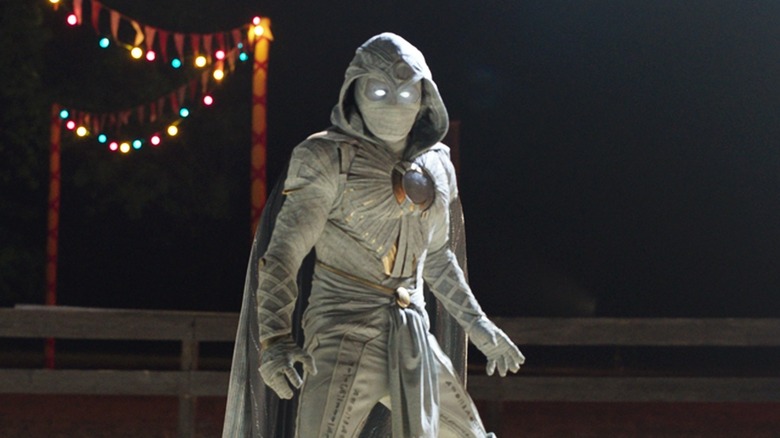 Oscar Isaac in costume in "Moon Knight"