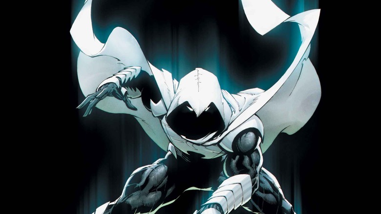 Moon Knight with his cape blowing in the wind