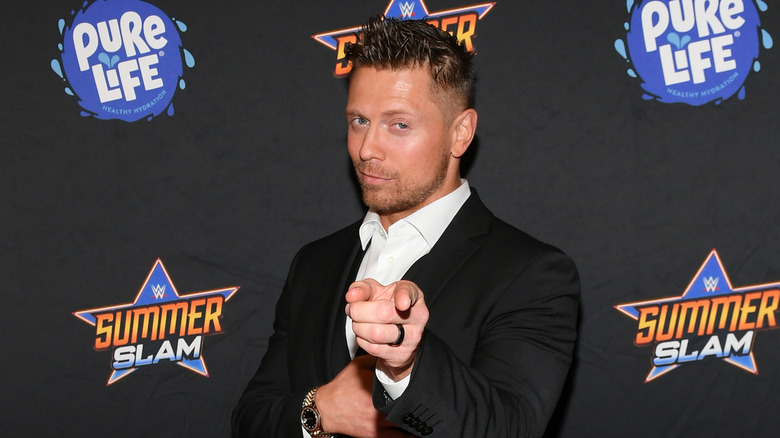 The Miz pointing