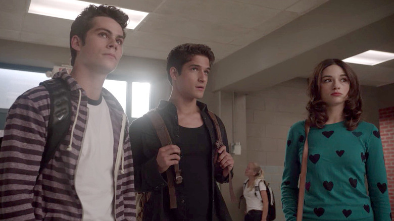 Tyler Posey, Dylan O'Brien and Crystal Reed in Teen Wolf.