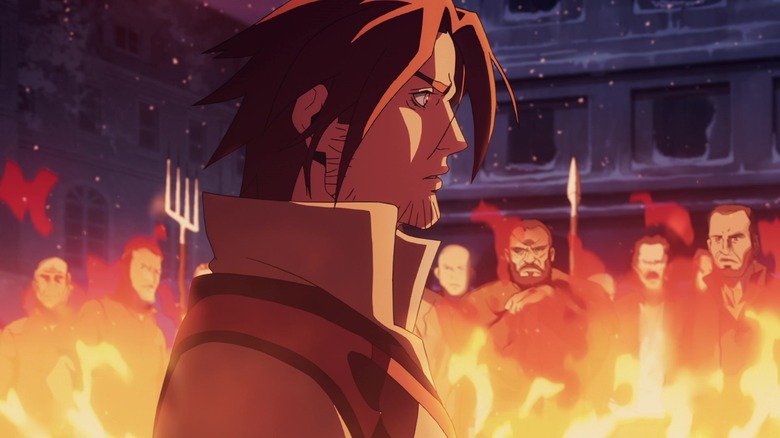 Trevor Belmont walks through fire