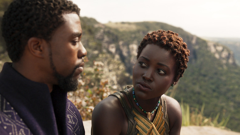 T'Challa and Nakia talking Black Panther