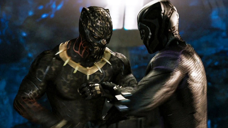 T'Challa and Killmonger fighting Black Panther