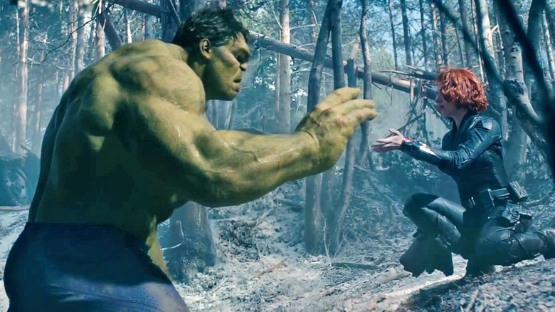 Black Widow taming The Hulk Avengers: Age of Ultron