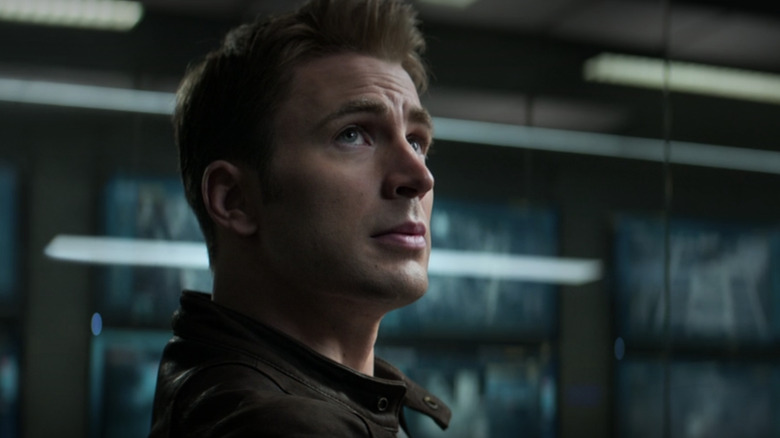 Steve Rogers looking up