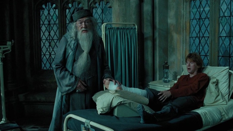 Dumbledore and Ron in hospital wing