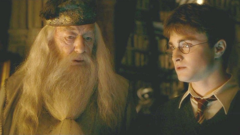 Dumbledore and Harry Potter, both talking