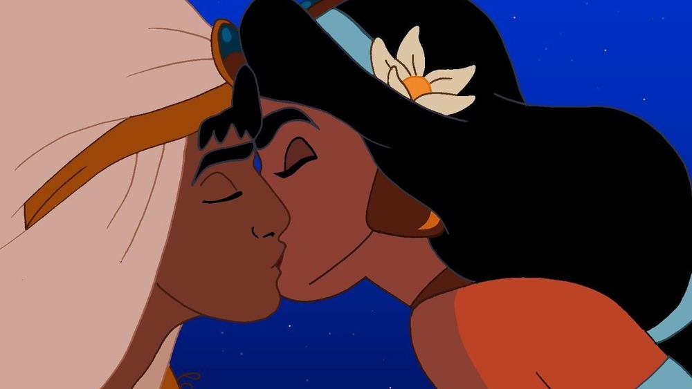 Aladdin and Jasmine kiss