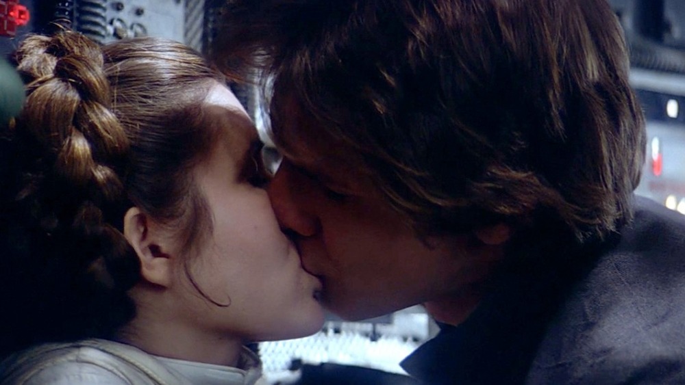 Han Solo and Princess Leia kiss
