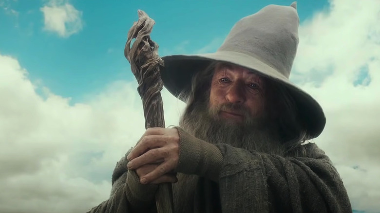 Gandalf talks with Bilbo