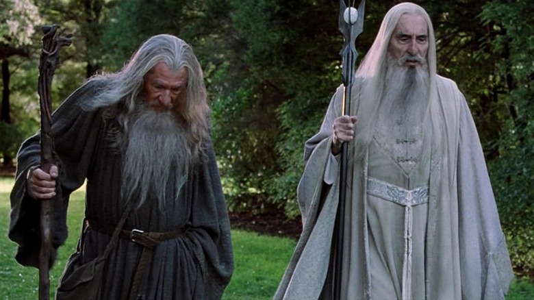 Gandalf and Saruman walking