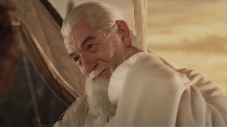 Gandalf says goodbye to the hobbits