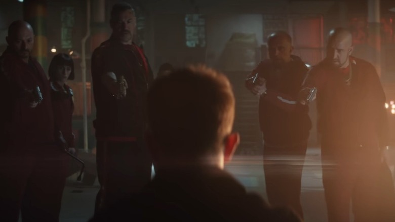 Hawkeye being held hostage by Tracksuit Mafia