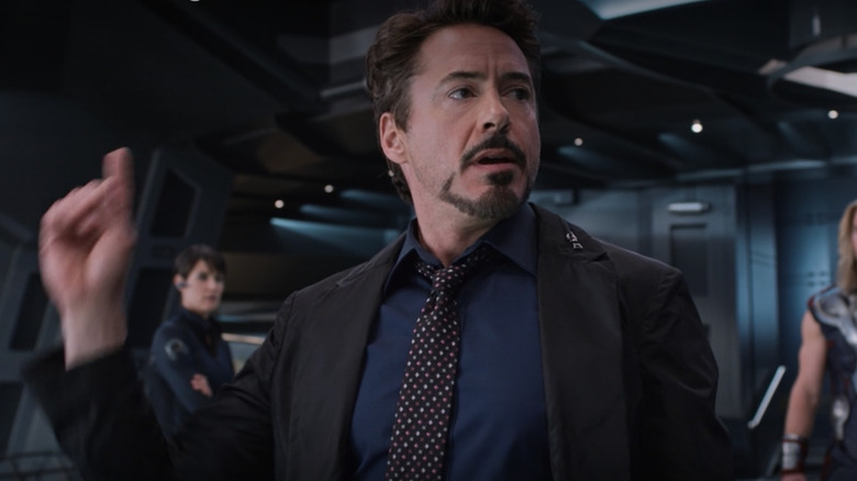 Robert Downey Jr. talking in The Avengers