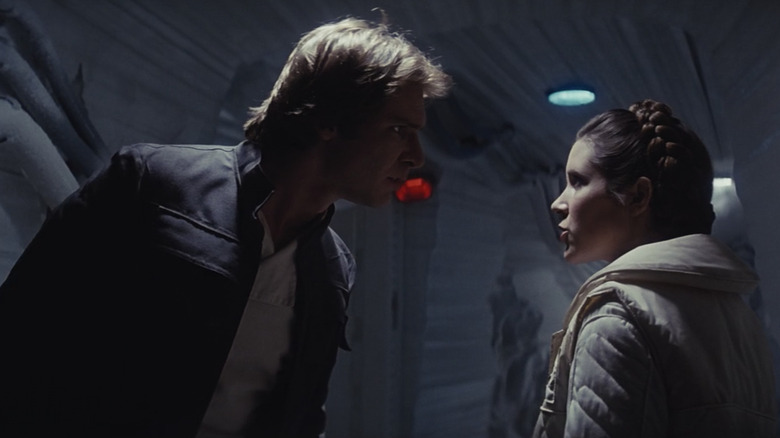 Carrie Fisher and Harrison Ford as Princess Leia and Han Solo Star Wars: The Empire Strikes Back