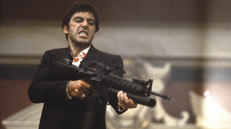 Tony Montana with gun in Scarface