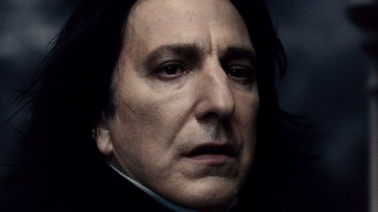 Snape frowns at Dumbledore