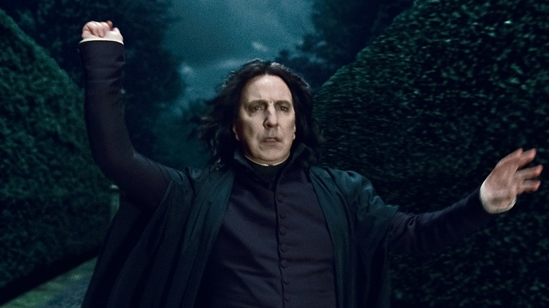 Professor Snape casting a spell