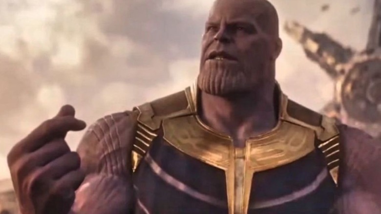 Thanos demonstrating snapping fingers