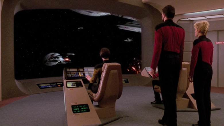 Riker looks at the viewscreen