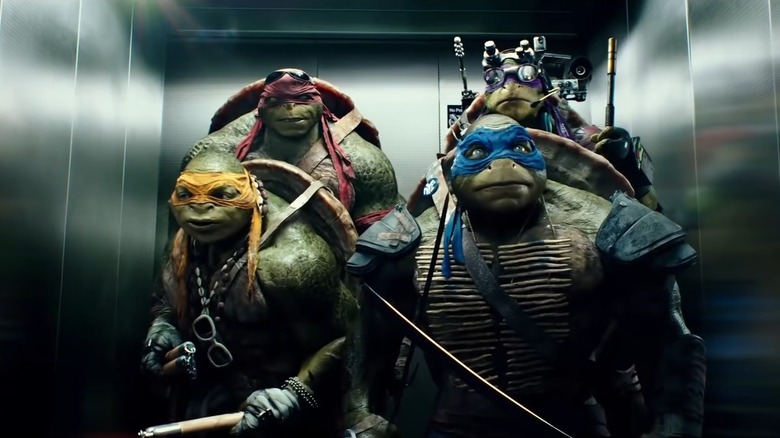 Ninja Turtles in the elevator