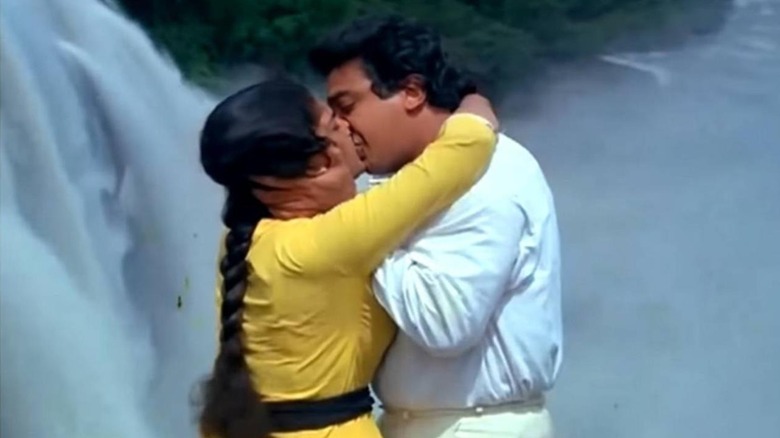 Ranjani and Chaplin kissing 