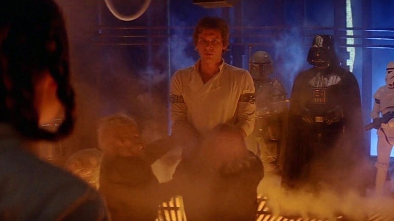 Han Solo above carbonite chamber