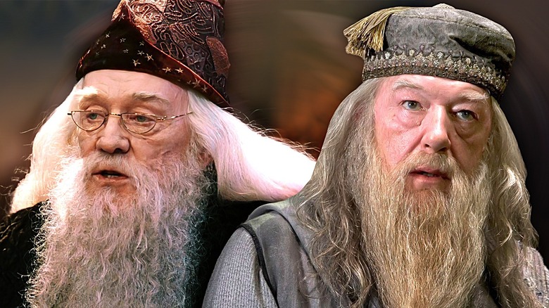 Gambon and Harris playing Dumbledore