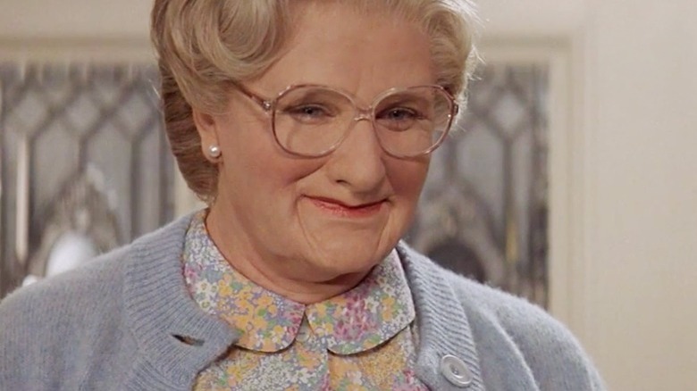 Mrs. Doubtfire smiling