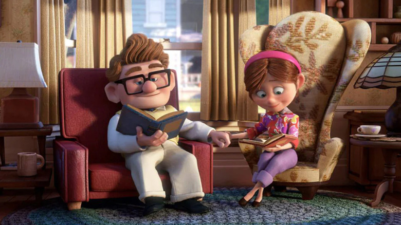 Carl and Ellie holding hands