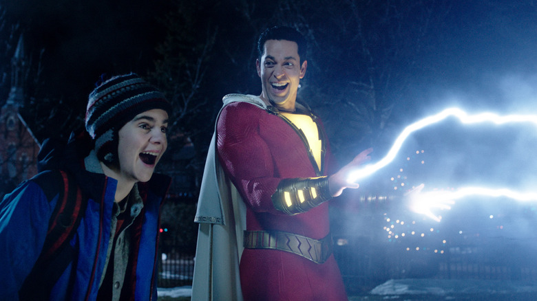 Shazam shoots electricity from hands