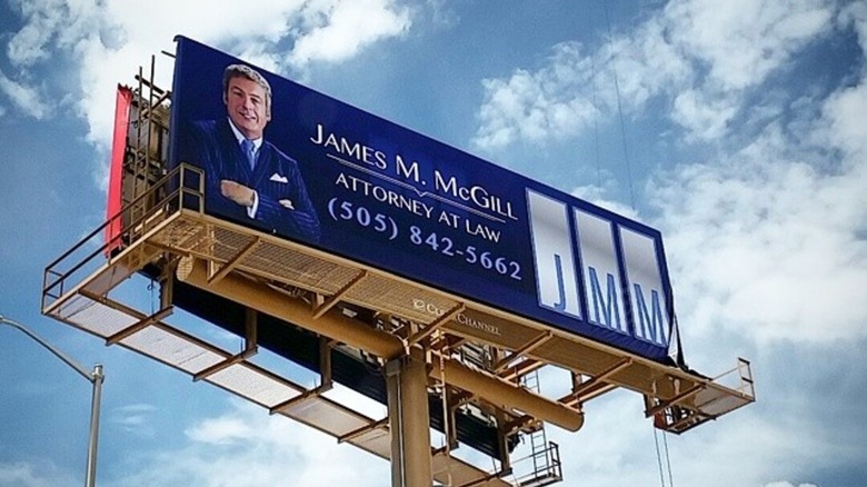 A billboard advertisement for James McGill in "Better Call Saul"