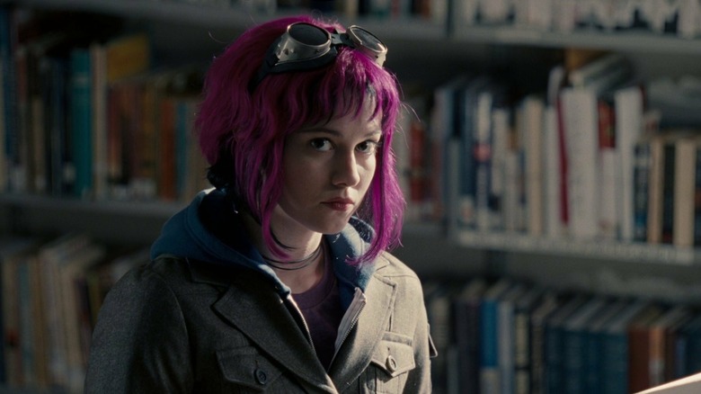 Ramona Flowers sits in the library in "Scott Pilgrim vs. the World" (2010)