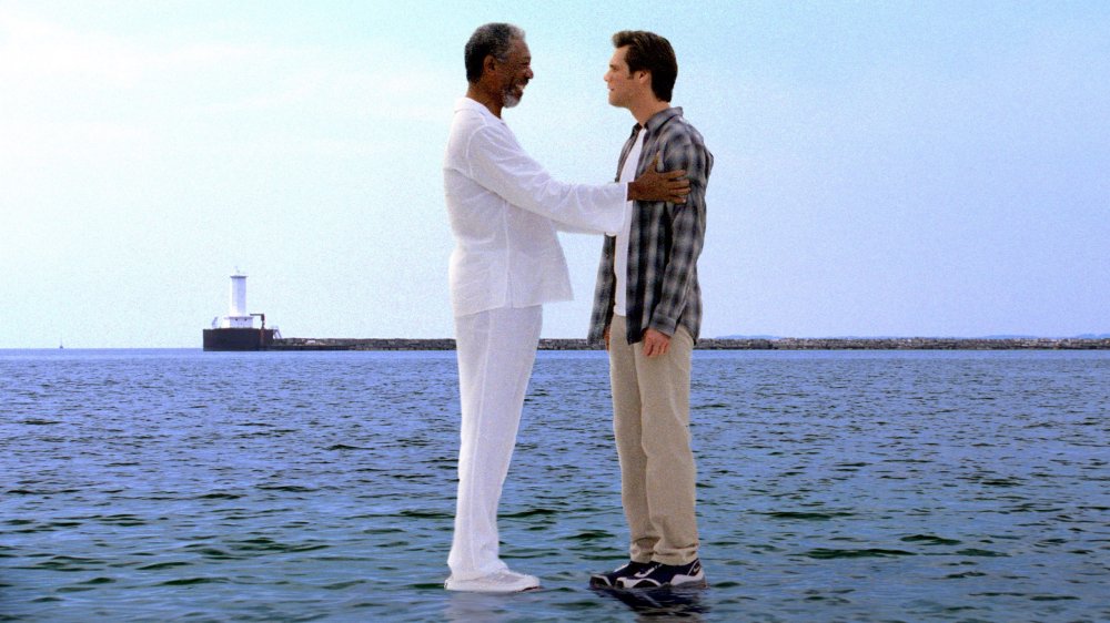 Jim Carrey and Morgan Freeman in Bruce Almighty (2003)