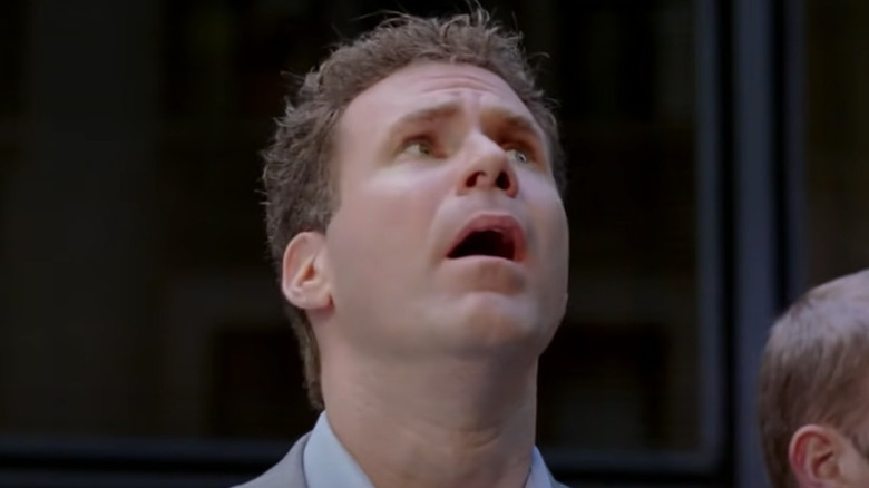 Will Ferrell looks up in panic