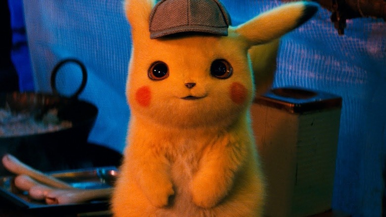 Detective Pikachu wearing hat