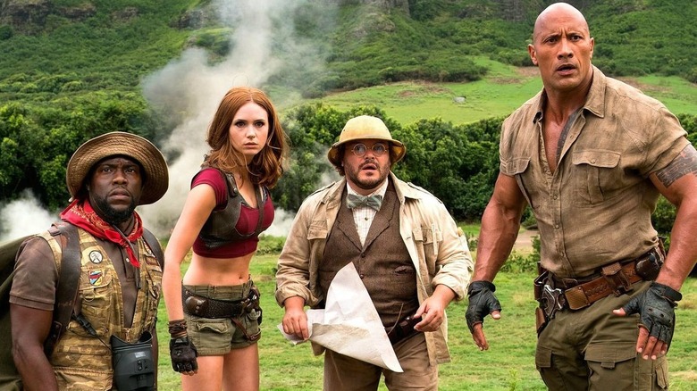 Jumanji characters looking scared