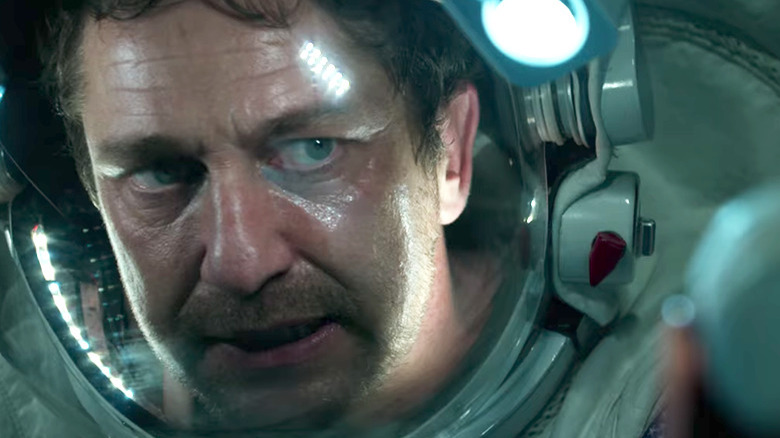 Gerard Butler in a space helmet