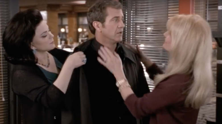 Mel Gibson getting overwhelmed by women.