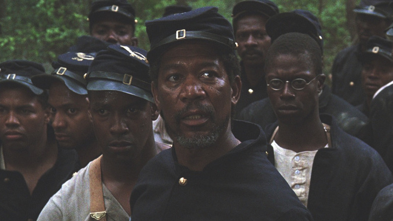 Glory Morgan Freeman in uniform