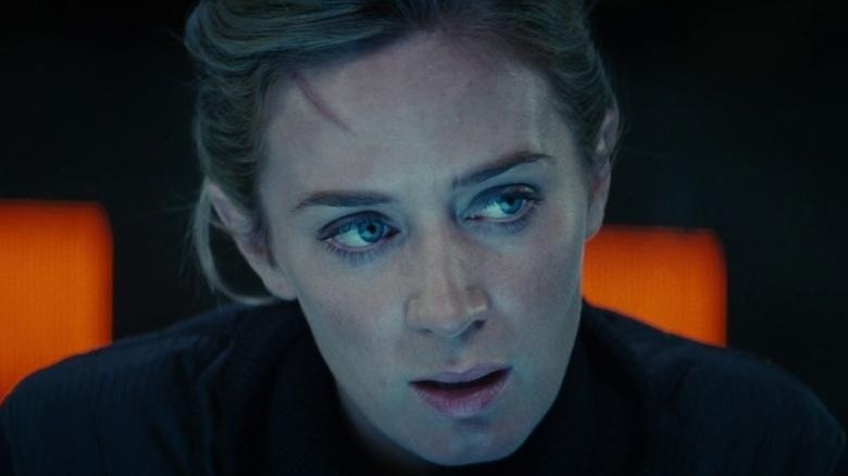 Emily Blunt with scar on forehead